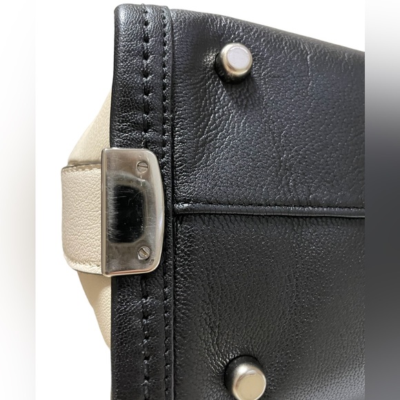 Coach Black And Beige Leather Satchel - Picture 7 of 14